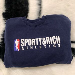 SPORTY & RICH Navy Crewneck